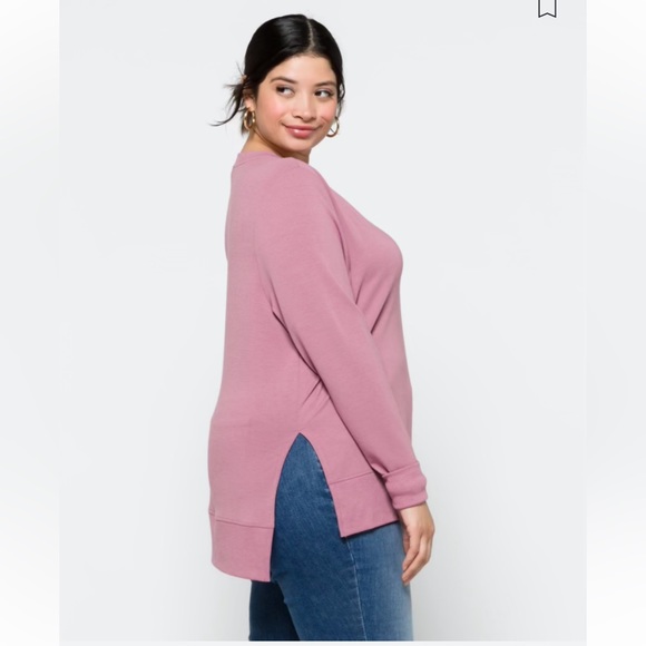 NWT Serene Luxe Side Slit Pullover - Picture 3 of 4